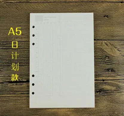 A5 Daily Plan A5/A6 черная и Wahite спираль блокнот наполнитель бумага для Filofax Диарио планировщик внутренние страницы сменного переплета книжная бумага - Цвет: A5 Daily Plan