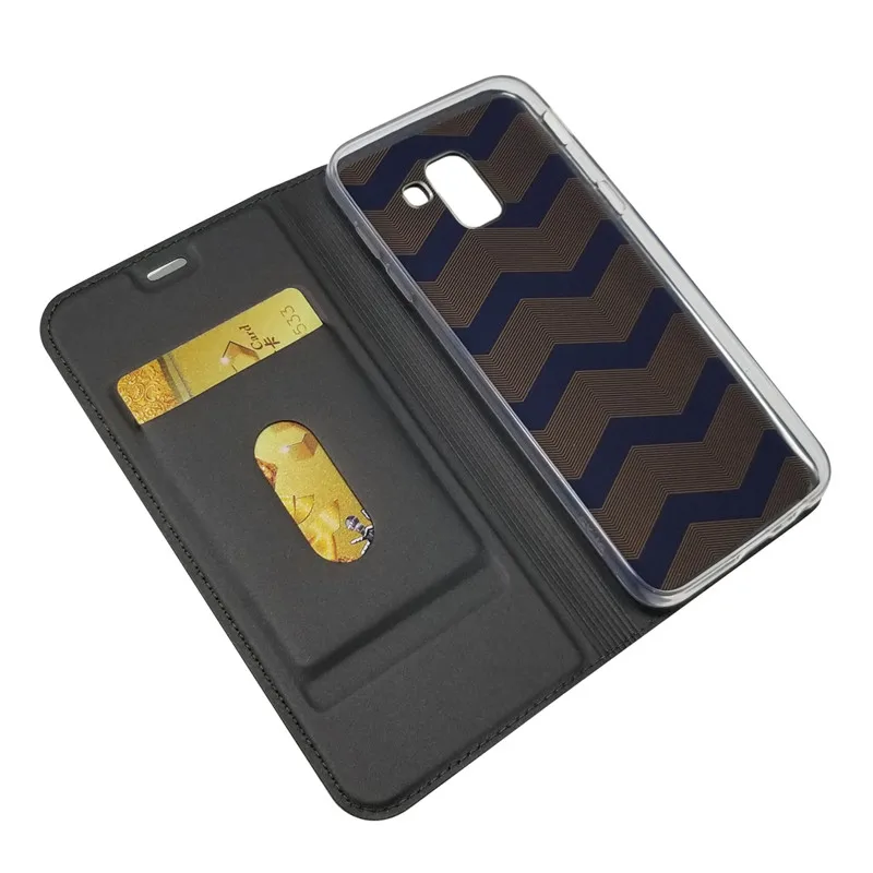 Кожаный чехол для Samsung Galaxy J6 2018 высокого качества роскошный Магнитный флип-чехол