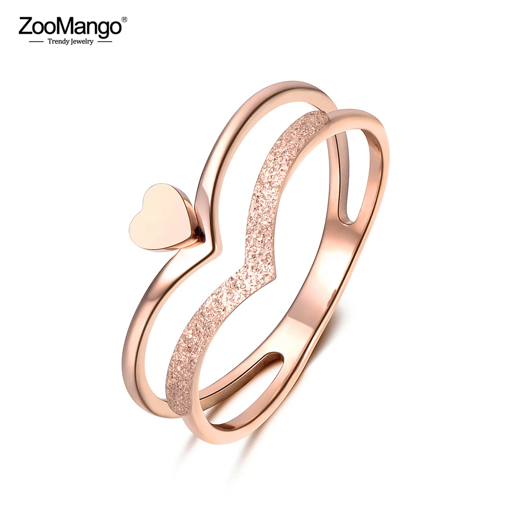 ZooMango модное обручальное кольцо с короной в форме сердца из нержавеющей стали