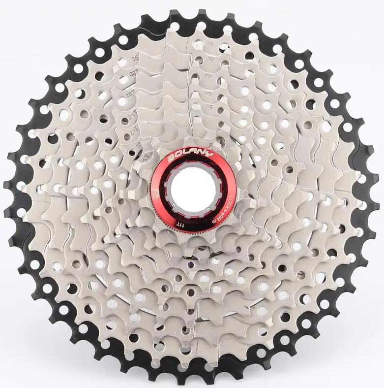 BOLANY 10 скоростей кассета MTB горный велосипед 11-40 т звездочки свободного хода Запчасти для велосипедов - Цвет: Red cover 10s 40T