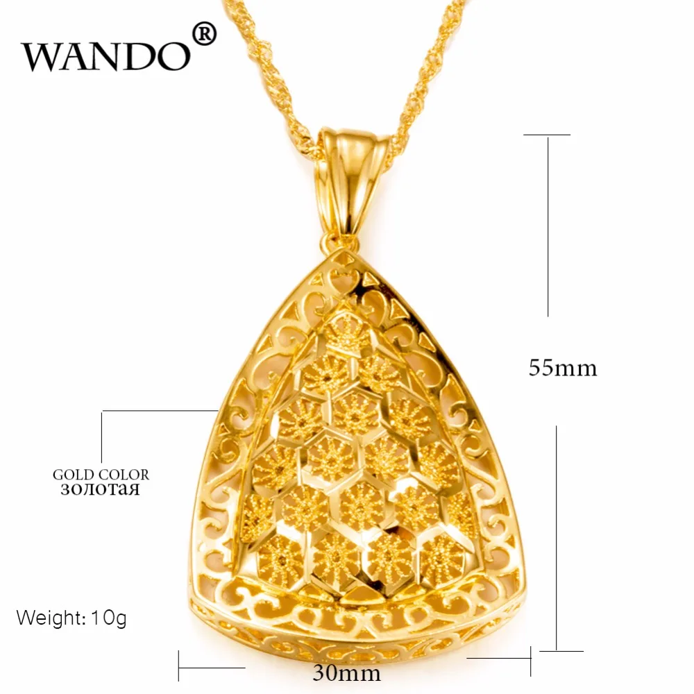 WANDO 24k модное колье золотого цвета женское ожерелье серьги набор Эфиопии из