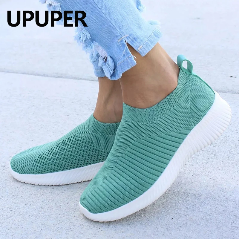 

UPUPER Light Sneakers Women Running Shoes Women Breathable Mesh Slip-On Shoes Woman Sports Shoes 2019 zapatillas mujer deportiva