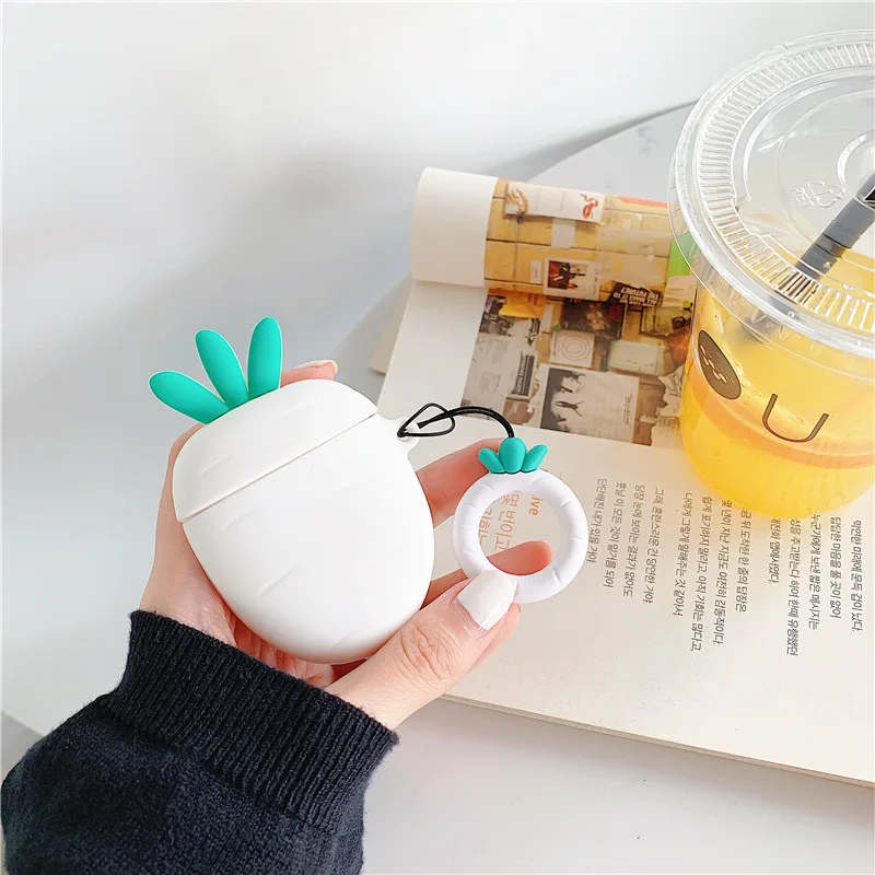 Морковь белый редис кожухи головных телефонов для Apple Airpods Air Pods 2 Беспроводная