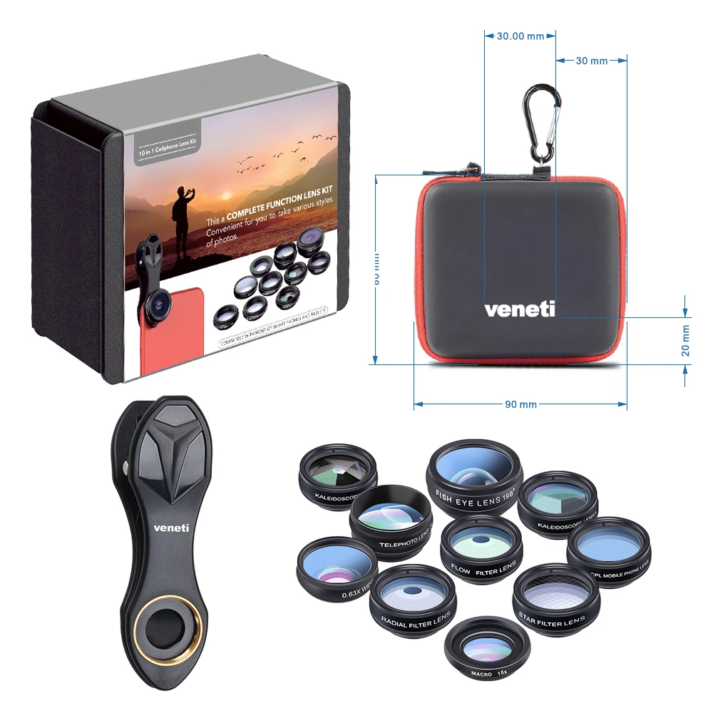 10 коробок/партия в 1 объектив для мобильного телефона широкоугольный макросъемки