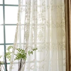 Европа роскошные белые хлопковые льняные шторы ткань тюль для спальни вышитые прозрачные оконные шторы для гостиной кухни A78