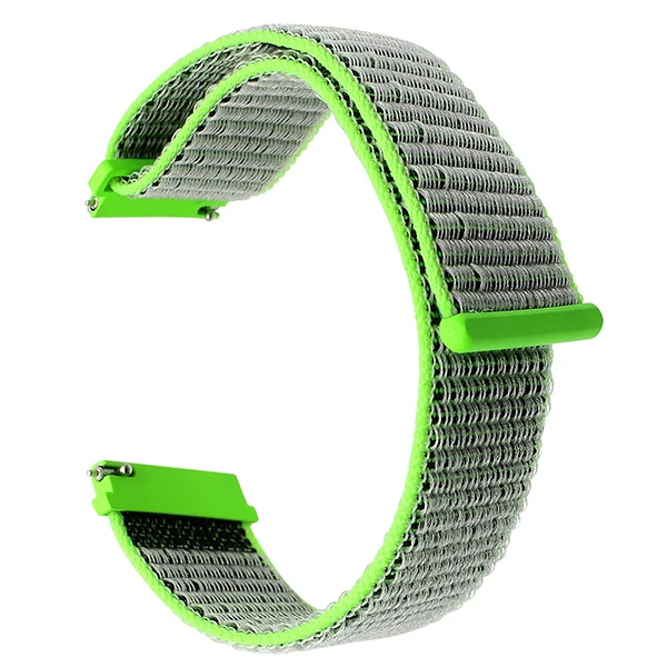 Green Миланская нейлоновая петля ремешок для часов 20 мм 22 мм для samsung Galaxy Watch 42 мм 46 мм SM-R810/R800 быстросъемный ремешок холщовая ткань - Цвет ремешка: Green