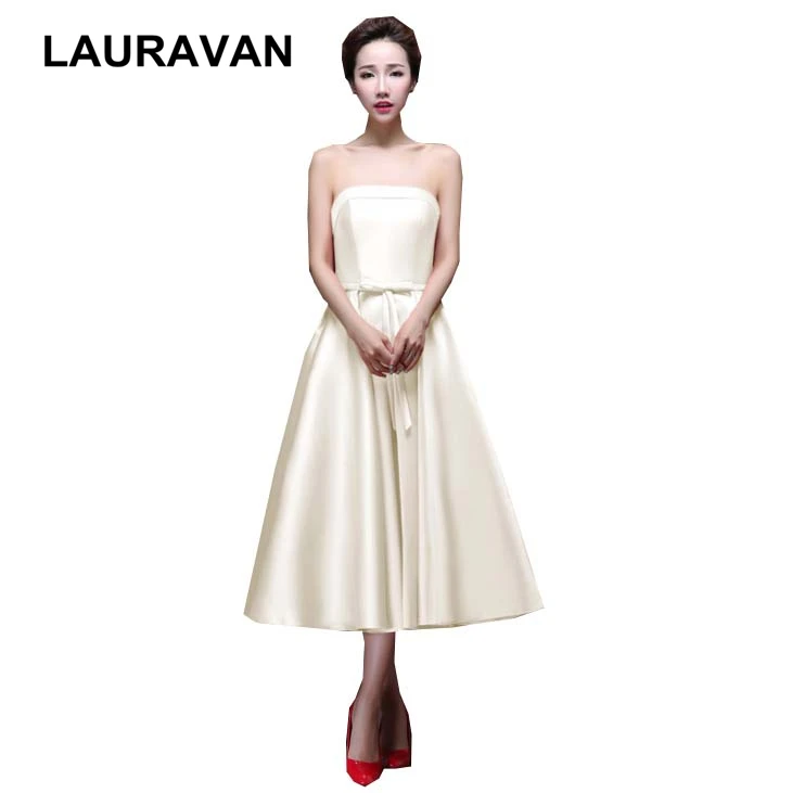

plus size ladies tea length formal occasion ivory party pageant dresses for women royal blue bridesmaid dress free shipping
