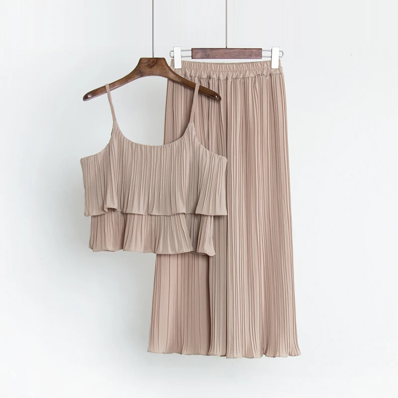 2018 новые летние Для женщин пикантные листьев лотоса спагетти Топы + штаны