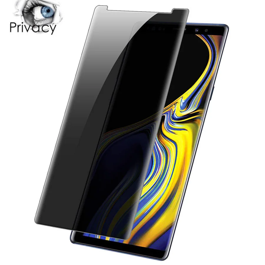 3D полное покрытие накладка против шпиона закаленное стекло для samsung Galaxy Note 9 8 S9 S8 Plus S7 Edge Защитное стекло для сохранения личной информации пленка