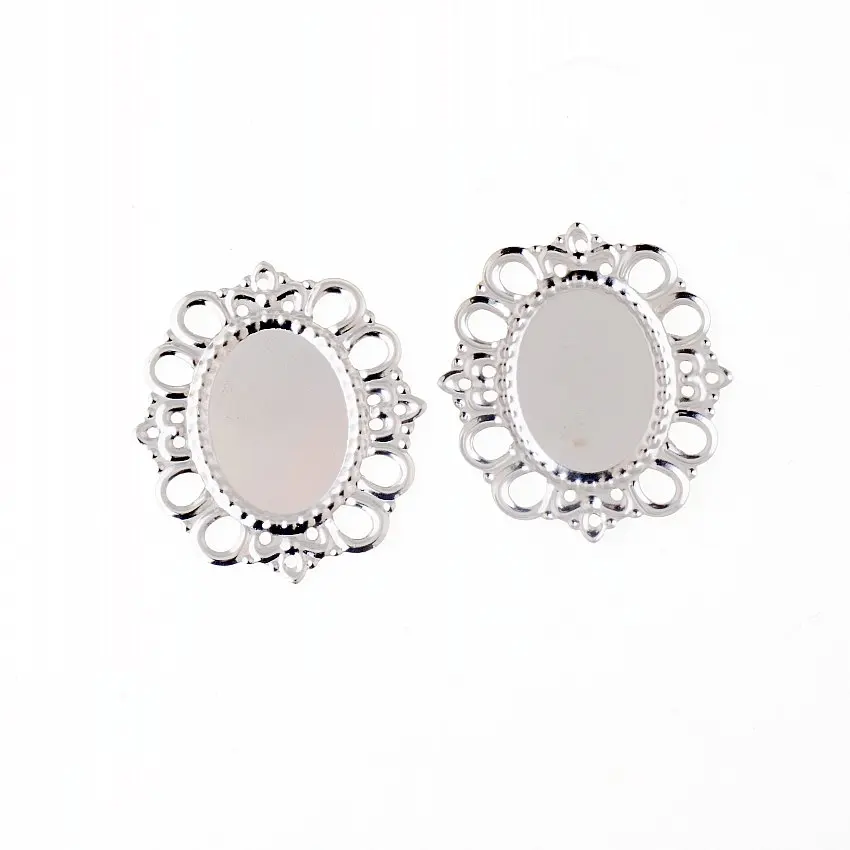 Бесплатная доставка розничная продажа 20 шт. серебряные тона филигрань кабошоны