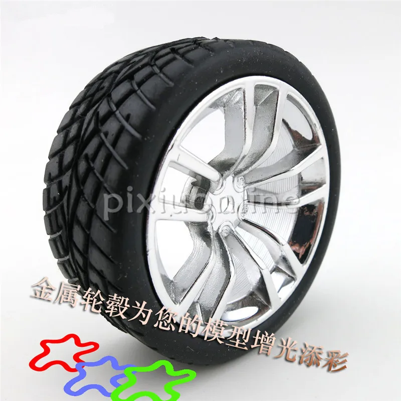 1:10 J226b High Simulation Model Car Wheel 65mm Aluminum Alloy Hub Rubber Tire High Quality DIY Model Parts Sell at a Loss