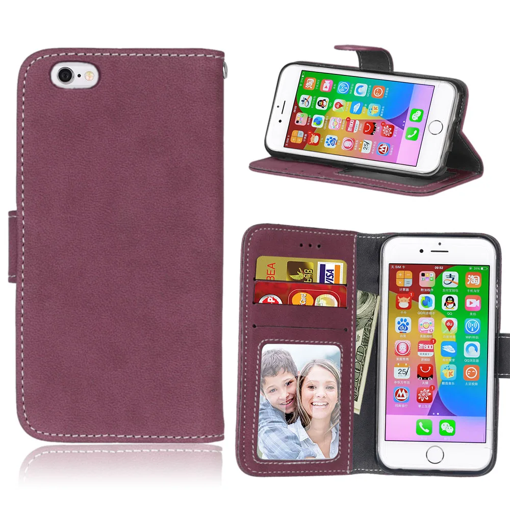 Чехол бумажник из искусственной кожи с откидной крышкой и держателем для карт