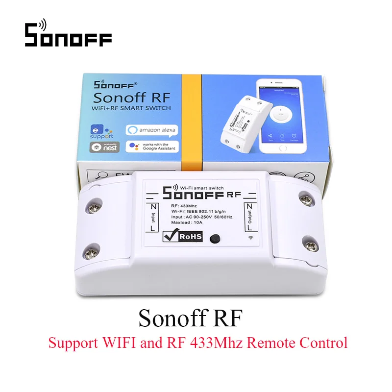 Sonoff Basic/RF wifi переключатель, беспроводной пульт дистанционного управления, умный переключатель, wifi модуль автоматизации, набор таймера для самостоятельной сборки, работает с Alexa 10A/2200W - Комплект: Sonoff RF