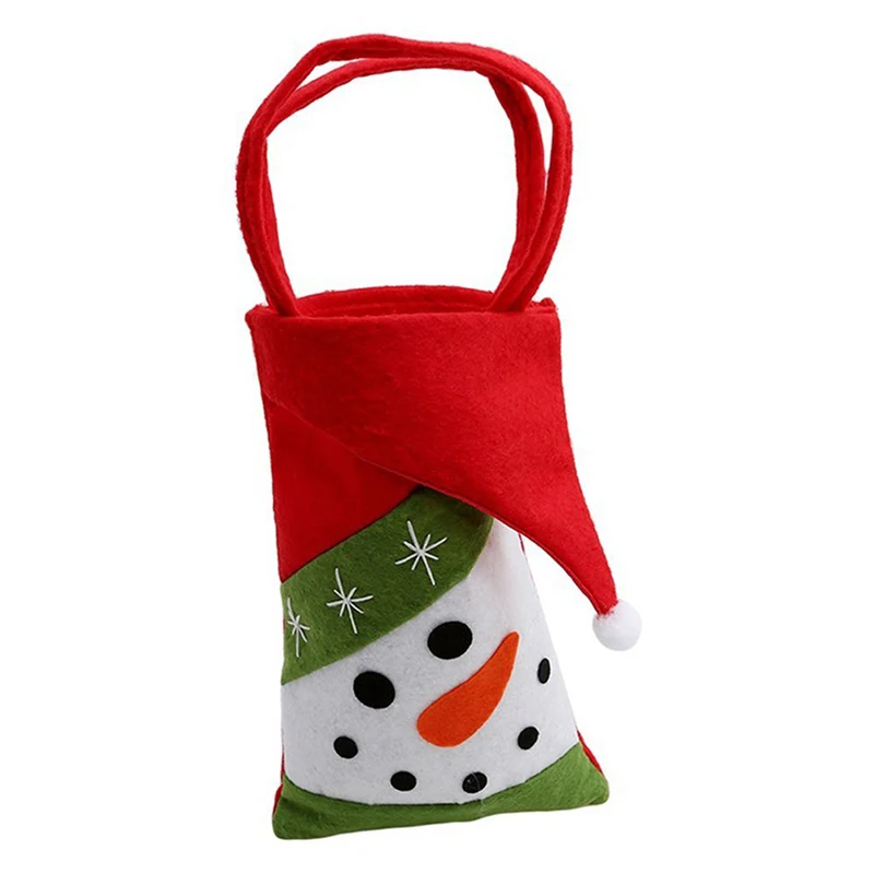 Snowman Рождественские подарочные сумки с животным узором Санта Клаус, сумки для конфет, вечерние рождественские декорации - Цвет: Snowman