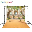 Фон для фотографий Funnytree, восточные арки, Солнечная жаркая пустыня, пальмы, кактусы, Фотостудия
