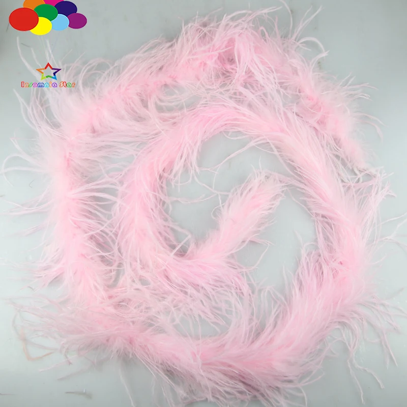 1 шт. роскошное страусиное перо боа длиной 2 метра светло розовое Высокое качество