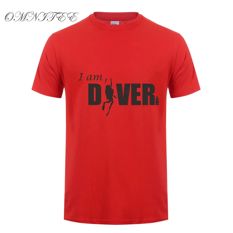 Omnitee забавная летняя я Diver футболка хлопковые топы с короткими рукавами для