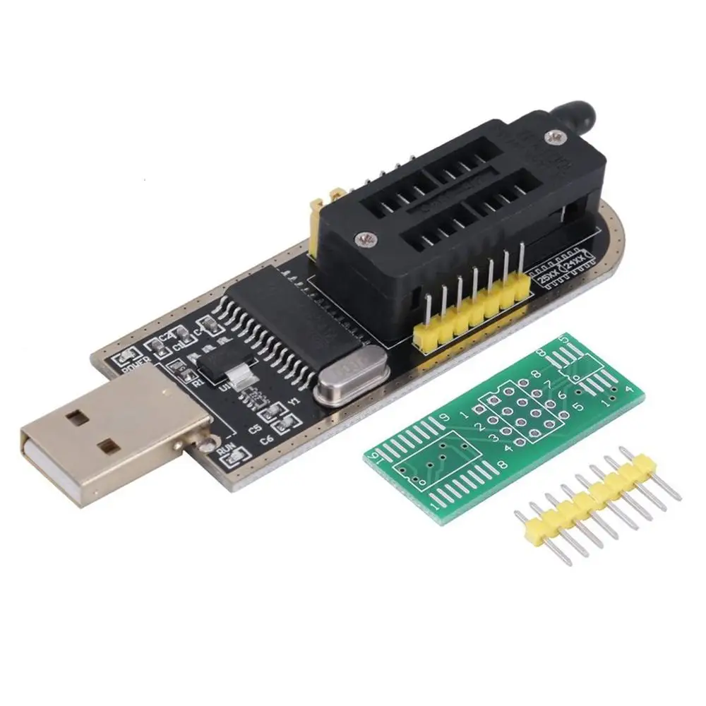 Программатор EEPROM CH341A флэш-программатор с ЖК-дисплеем чёрный и жёлтый 25 серий SPI 24 |
