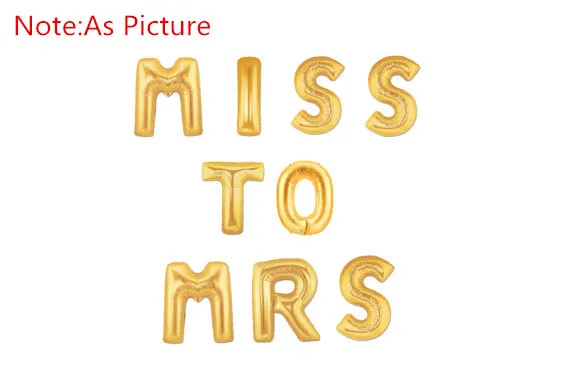 Фольгированные шары с надписью Miss to Mrs Chicinlife Свадебный декор для девичника