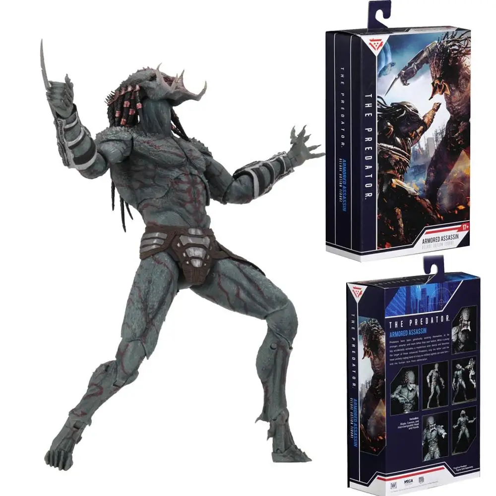 Armored No box 10 дюймов 25 см NECA Armored Assassin Predator Ultimate Predator Unmasked фигурка модель игрушки - Color: Armored No box