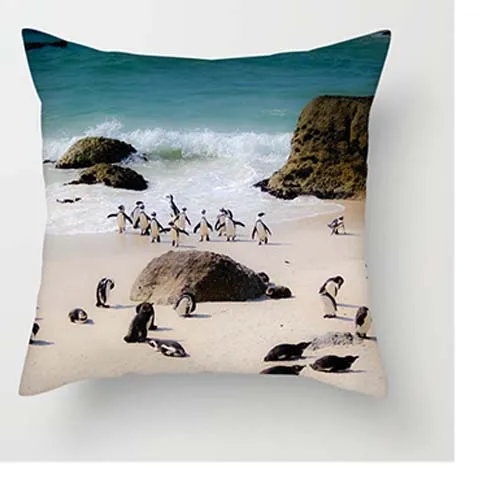 

Fuwatacchi Animals Painted Throw Pillow Cover Cute South Pole Penguin Cushion Covers For Home Sofa Decorative Pillowcases 2019
