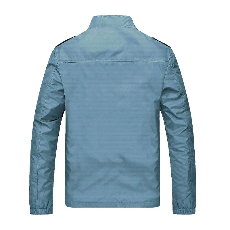 Мужская повседневная куртка бомбер однотонная Осенняя новая мужская пилот на