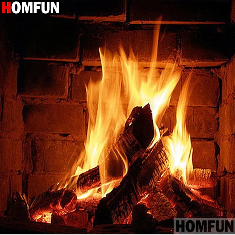 

Набор для алмазной вышивки HOMFUN A16350, алмазная живопись «горящий огонь», вышивка крестиком, 5D украшение для дома, подарок