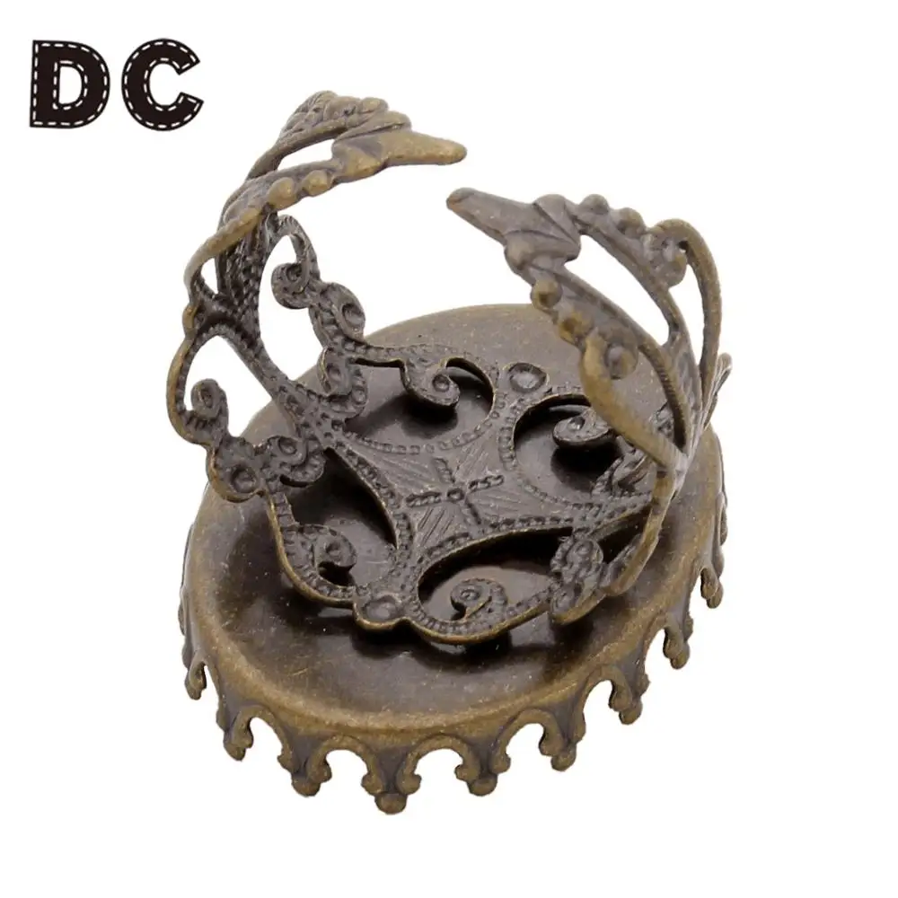 DC 10 шт/партия античная бронза цвет Регулируемые заготовки для колец женщин