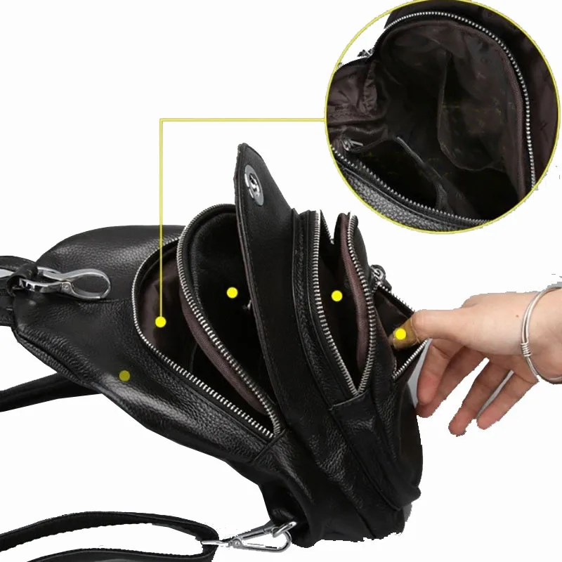 Модный женский рюкзак сумка из натуральной кожи нагрудная для девочек школьные