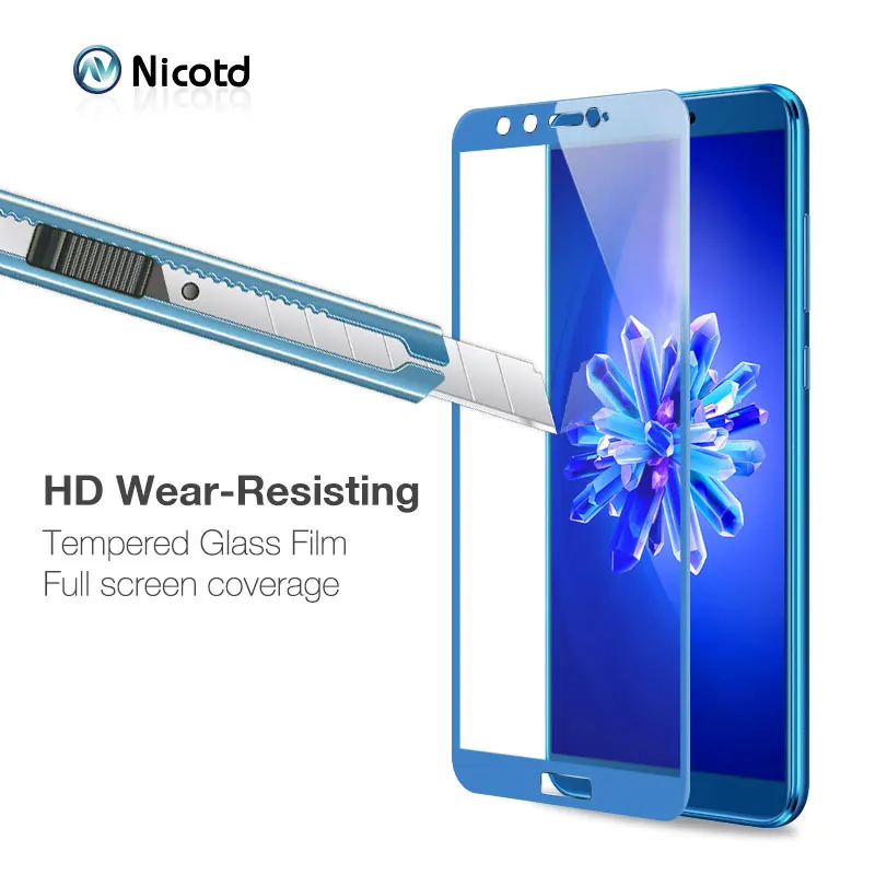 Nicotd для Huawei Honor V10 V9 полное покрытие Закаленное стекло Защитная пленка экрана 8 9 Lite