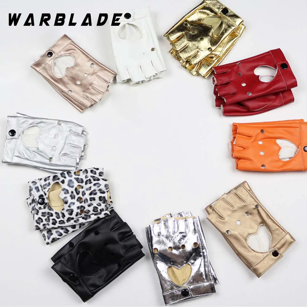 Модные женские кожаные перчатки WarBLade без пальцев со звездочками с вырезами