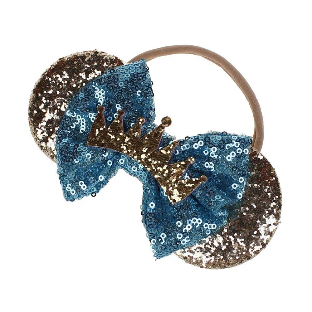 Cute Mouse Ear Headband For Summer 2018 Girls Glitter Sequin Bow Hair Band Kids Birthday Party Padded Crow Ears Accessories | Детская