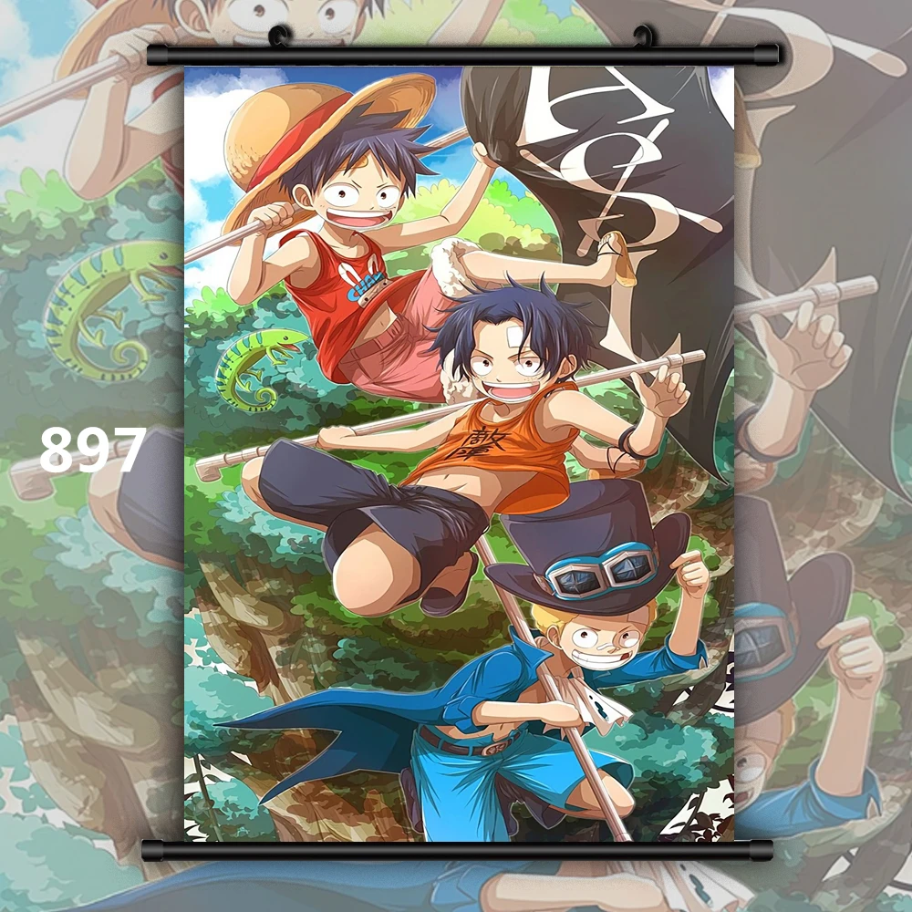 897 One piece Portgas D Ace Луффи Аниме Манга настенный плакат свиток - Цвет: 897