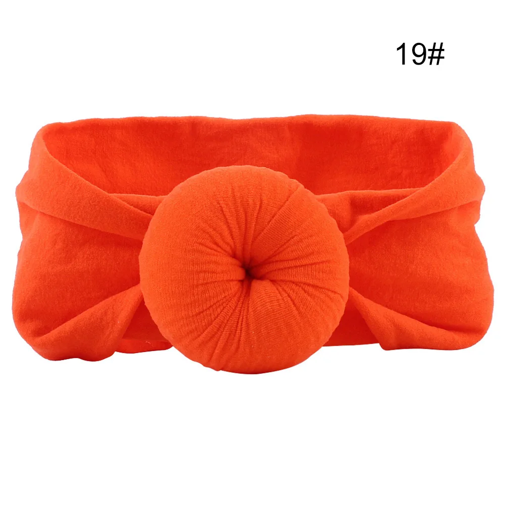 

Baby Girl Nylon Turban Headwraps Round Knot Headbands Bow Turban Headbands BMF88