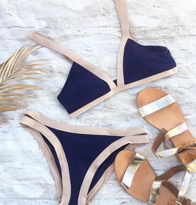 X-HERR хит продаж женское бикини Одноцветный низкая талия мягкий без косточек