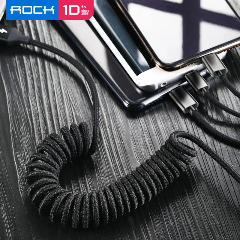 ROCK 2M 3 в 1 зарядное устройство Micro USB type c кабель Быстрая зарядка для iPhone x xs max для samsung galaxy s10 xiaomi для ios 8
