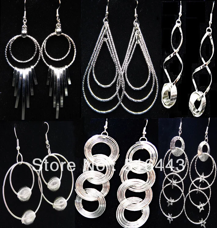 Новые шармы с посеребренным покрытием 10 пар женские серьги подвески оптовая