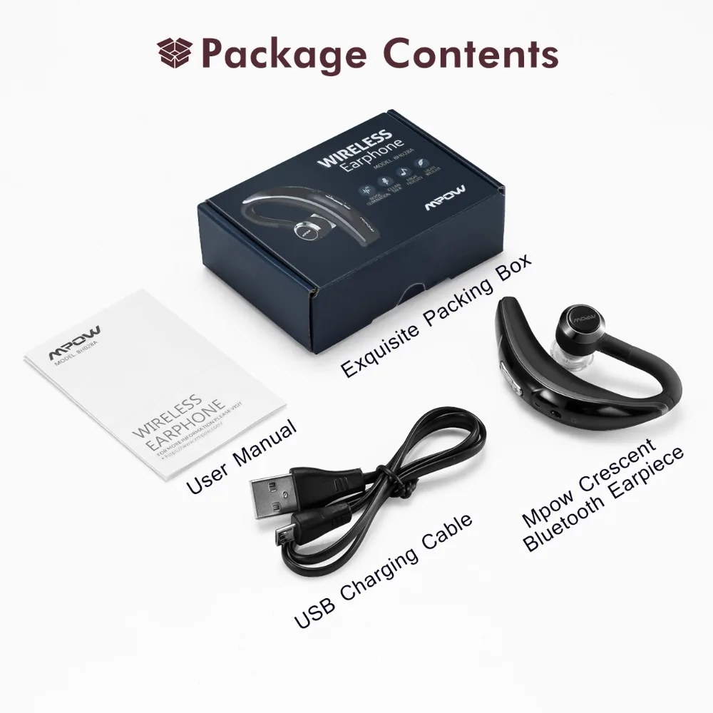 Mpow 028A Bluetooth 4 1 наушники свободные руки беспроводные с чистым микрофоном удобный