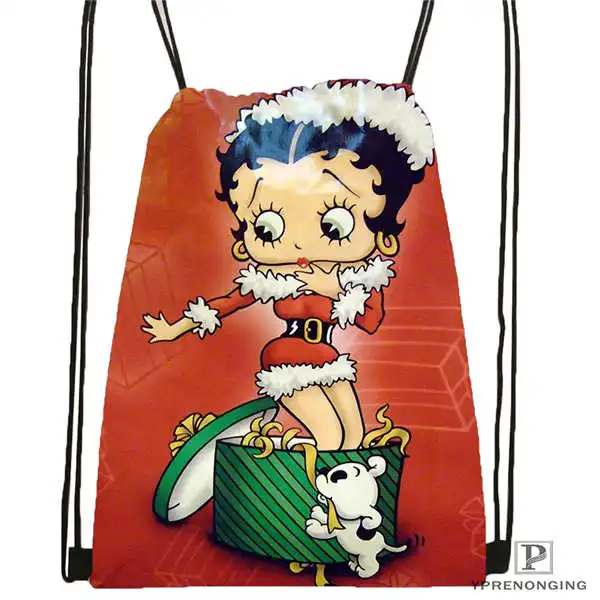 Пользовательские BETTY-BOOP-STANDARD@ 1 походная сумка на шнурке милый рюкзак для детей(черная спинка) 31x40 см#2018612-01-24