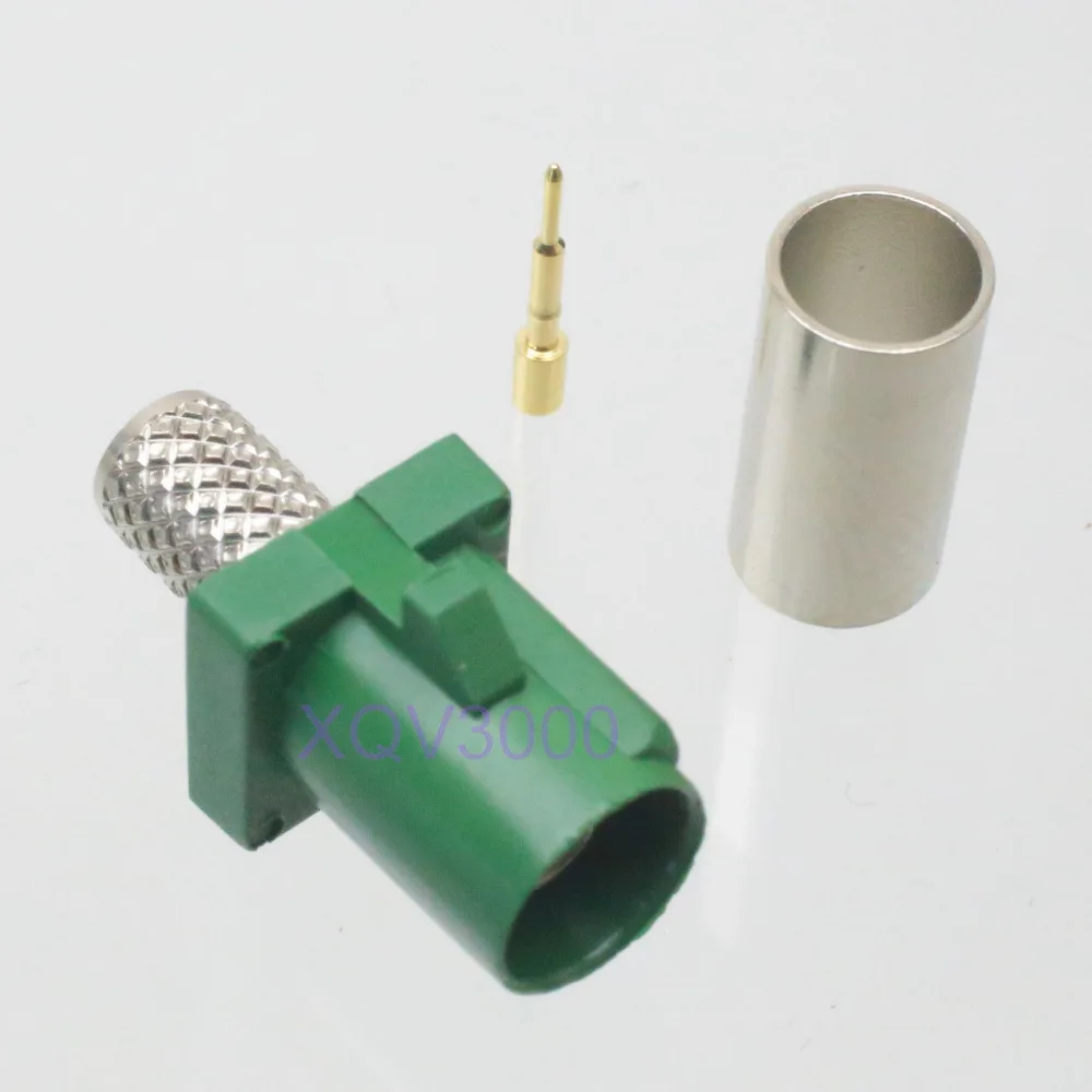 1 шт. коннектор Fakra E 6002 стандартный обжим для RG58 LMR195 RG142 зеленый|plug connector|plug fplug male |