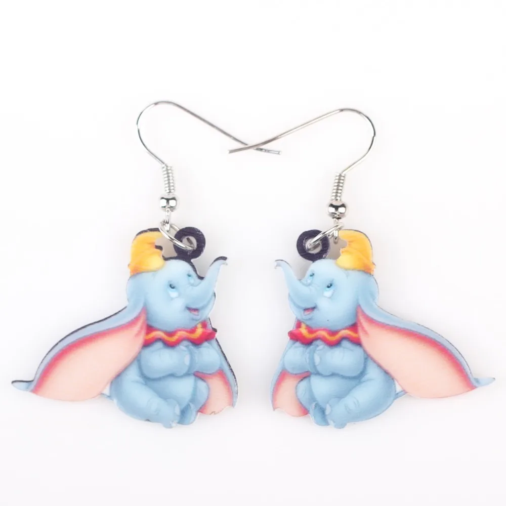 Newei Long Drop Brand Lovely Dumbo Elephant Earrings Acrylic New  Jewelry Girls Women Cartoon Children Earrings Accessories