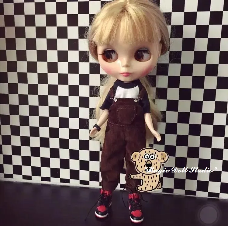 [MG431] 2018 Бесплатная доставка наряды для кукол NeoBlythe # вельветовый комбинезон blyth