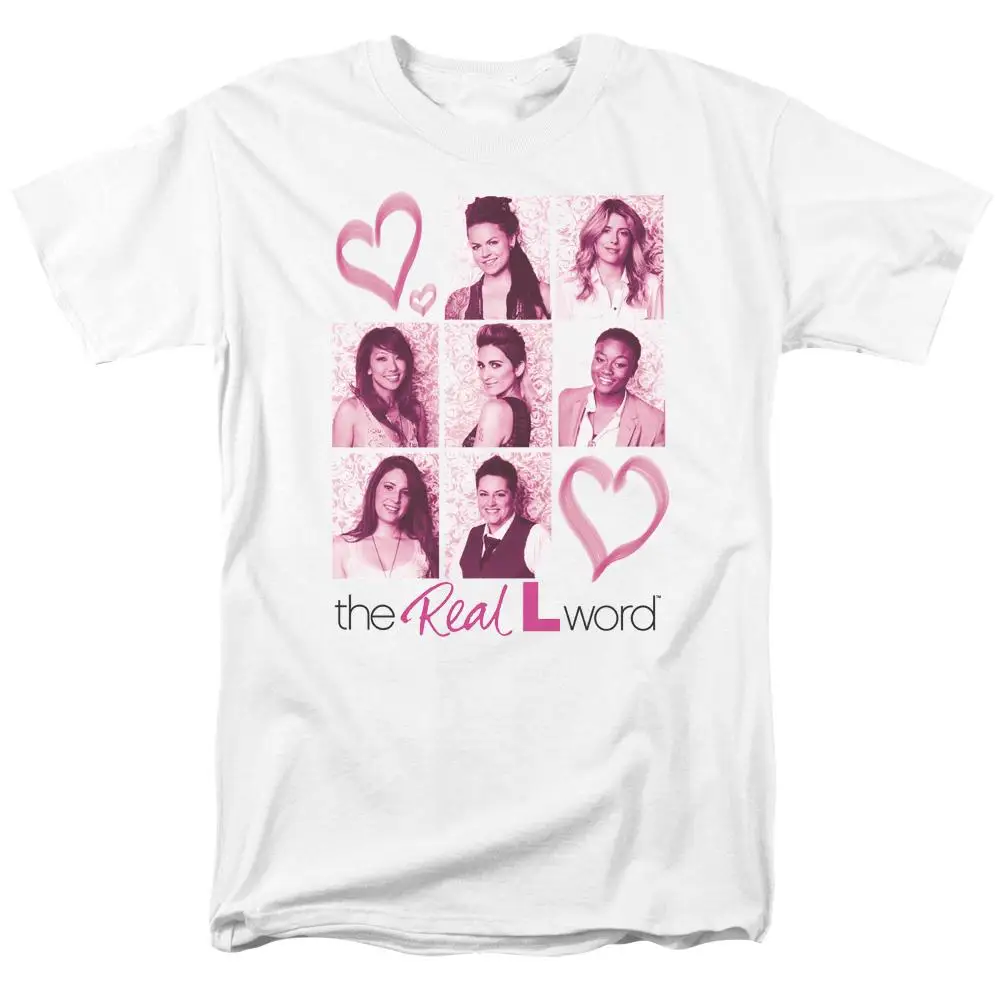 Мужская классическая футболка с надписью The Real L Word Hearts|Мужские футболки| |