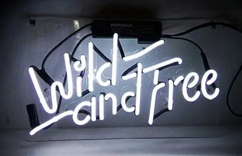 Надпись Wild and Free Стекло неоновый светильник вывеска пивной бар | Лампы и освещение