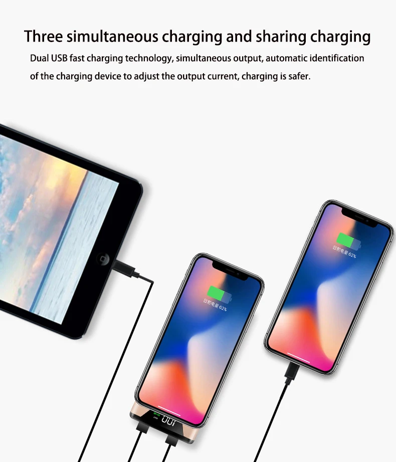 10000 мАч Power Bank Беспроводная зарядка для мобильного телефона зарядное устройство