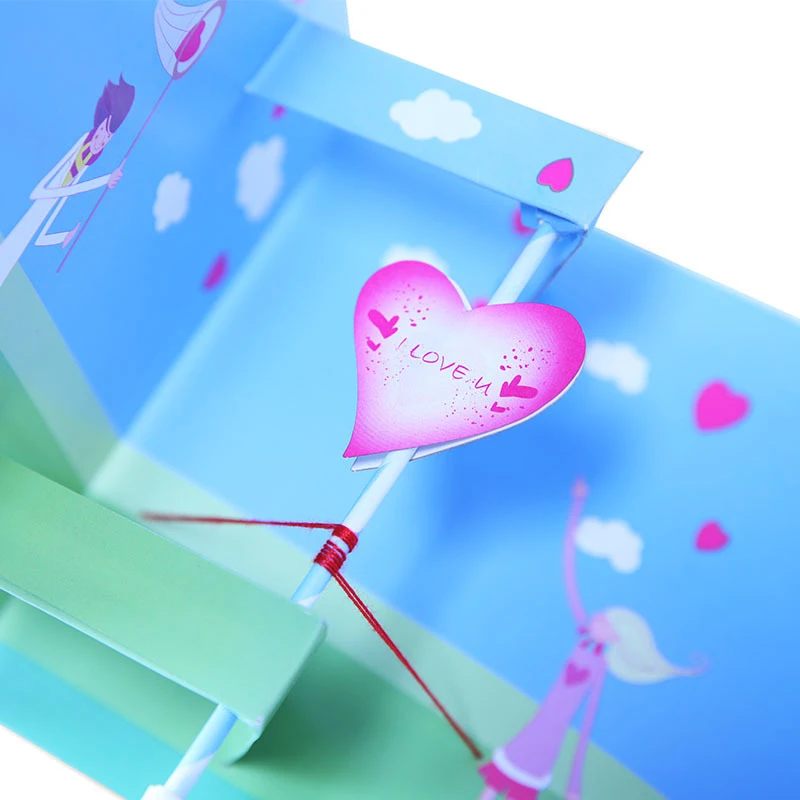 3D лазерная резка Красочные Сладкий бойфренд девушка шоу любовь бумага