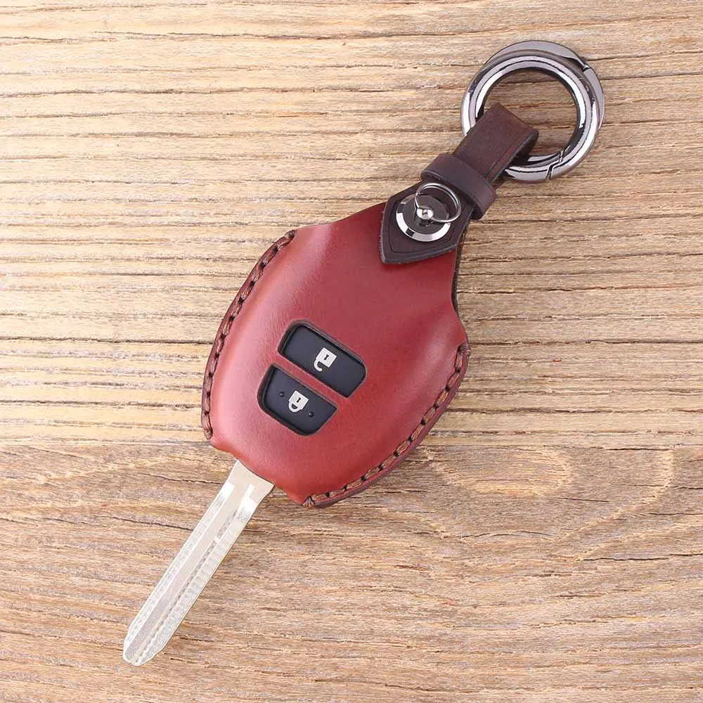 Кожаный чехол для ключей KEYYOU Toyota Corolla Camry Reiz New Vios RAV4 Crown 2 кнопки | Автомобили и