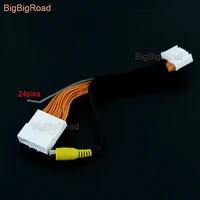 bigbigroad car reversing backup parking camera adapter cable for renault car original screen 24 pins with rca connector wire