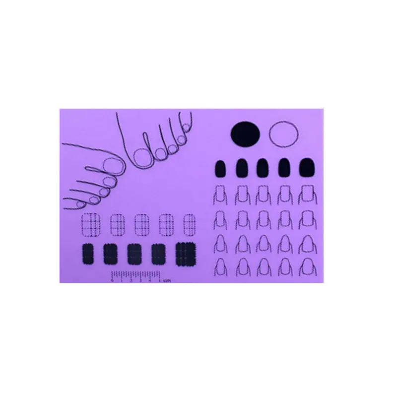 Large purple Подставка для рук для упражнений, новинка, сделай сам, мягкий складной коврик для дизайна ногтей, силиконовый коврик, моющийся для штамповки, обратная пластина, коврик для рисования ногтей - Цвет: Large purple