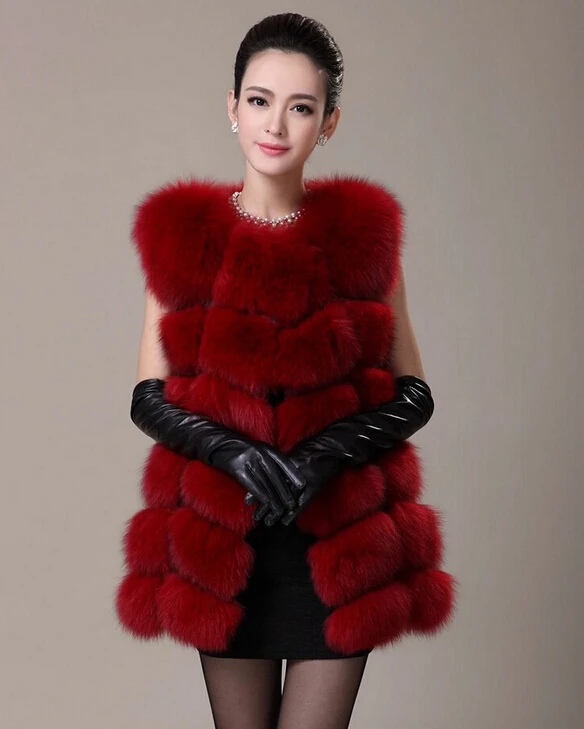Новый Сезон Зима 2016 пальто женская меховая жилетка с карманом высоким уровнем